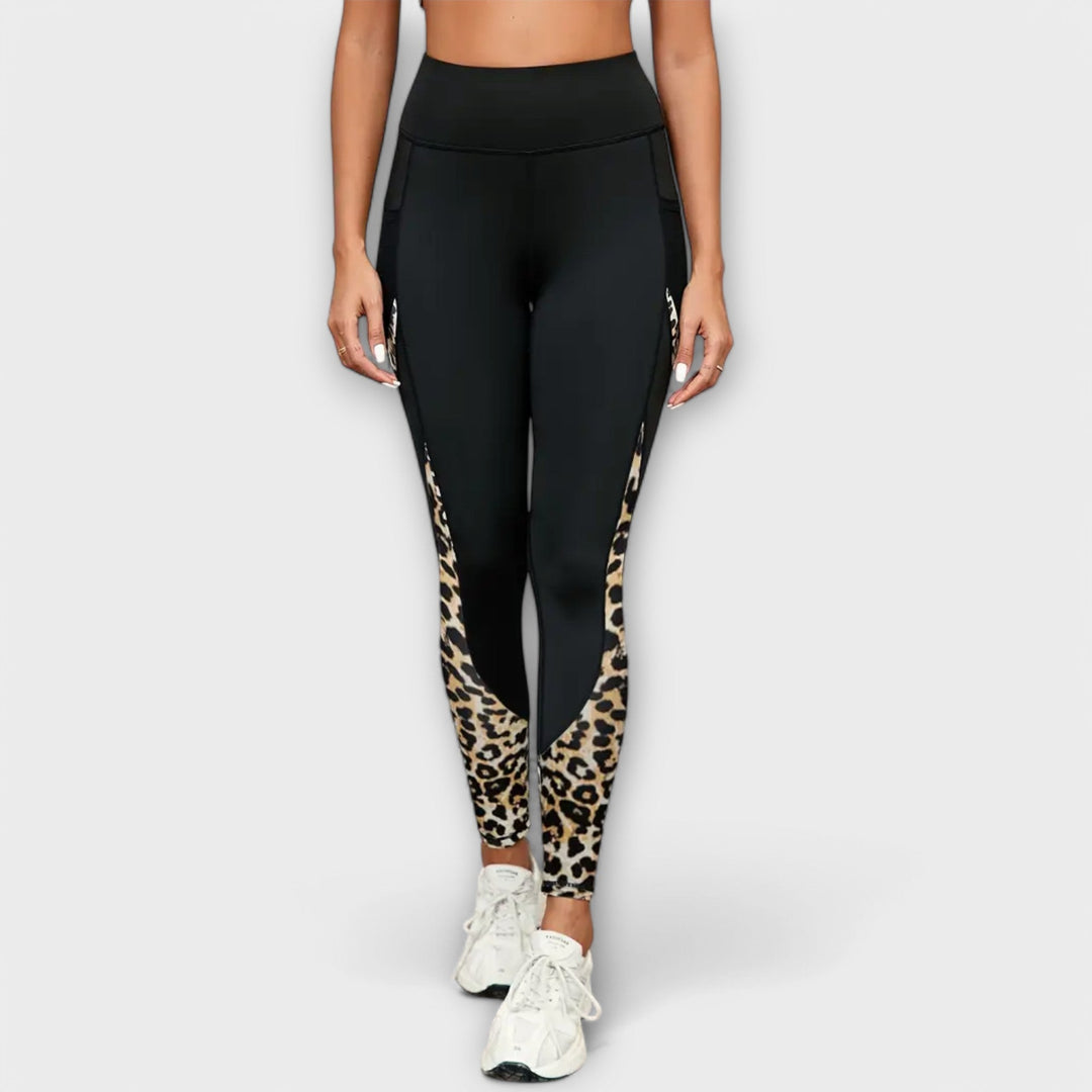 Pia | Trainingshose mit hoher Taille und Leopardenmuster