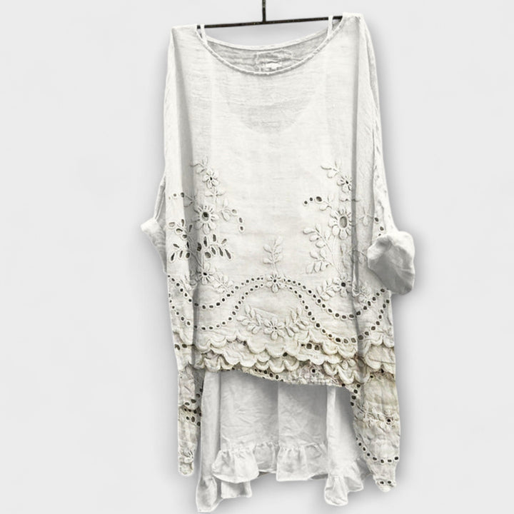 Caroline | Bluse mit zweilagigem Saum