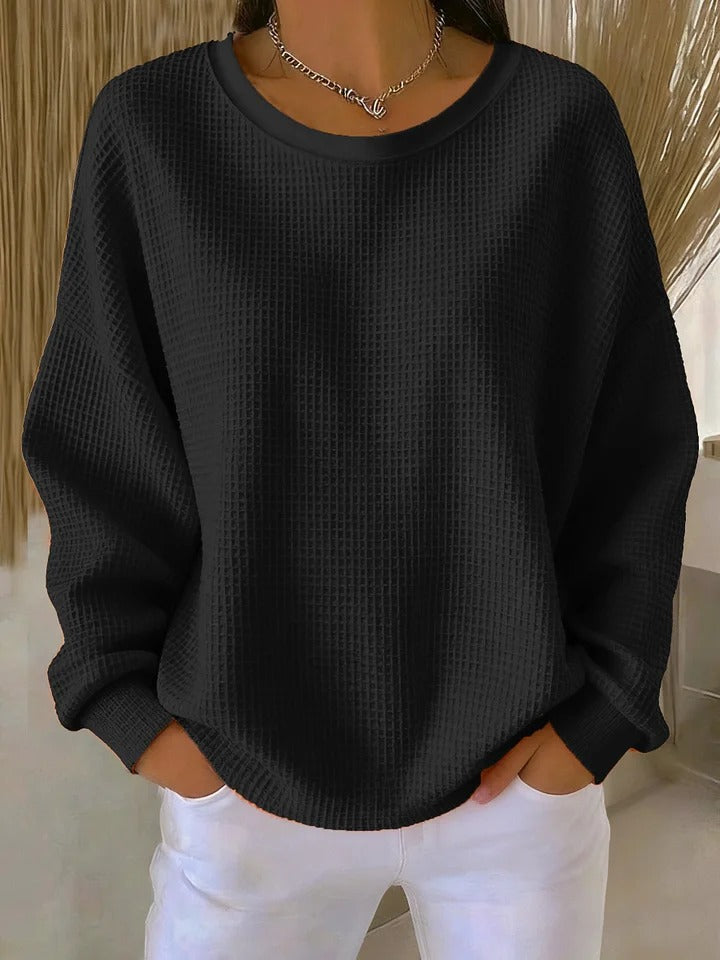 Bärbel | Klassischer Pullover mit Waffelstruktur