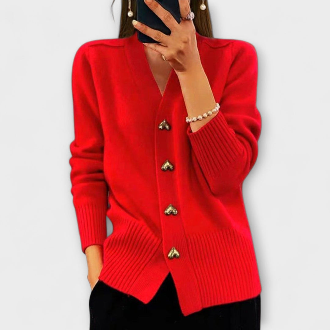 Anne | Damen-Pullover mit V-Ausschnitt im Vintage-Look