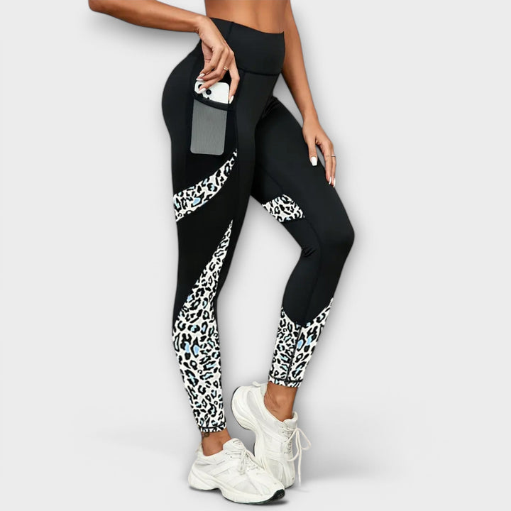 Pia | Trainingshose mit hoher Taille und Leopardenmuster