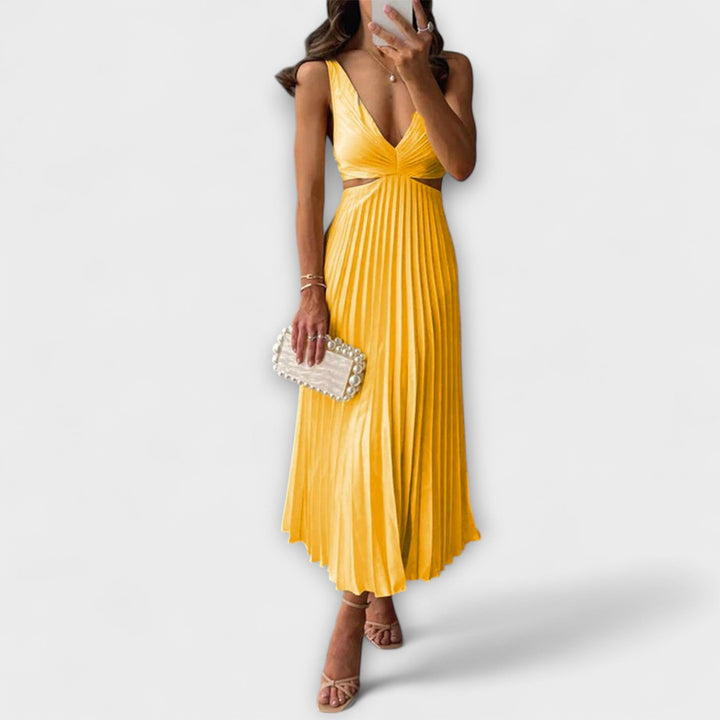 Vivien | Elegantes Midi-Abendkleid mit Plissee