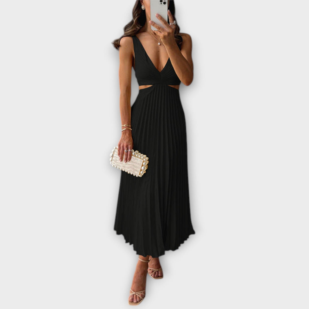Vivien | Elegantes Midi-Abendkleid mit Plissee