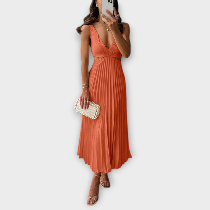 Vivien | Elegantes Midi-Abendkleid mit Plissee