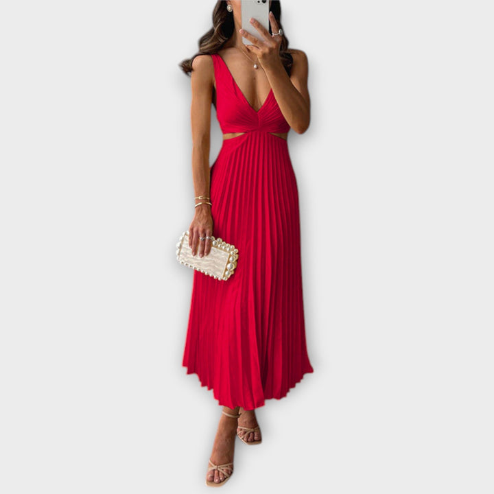 Vivien | Elegantes Midi-Abendkleid mit Plissee