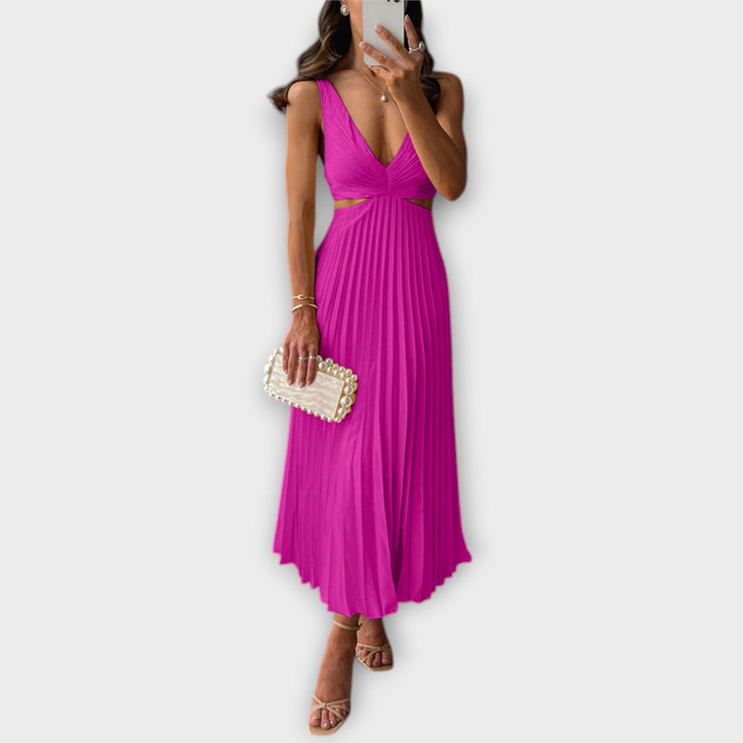 Vivien | Elegantes Midi-Abendkleid mit Plissee