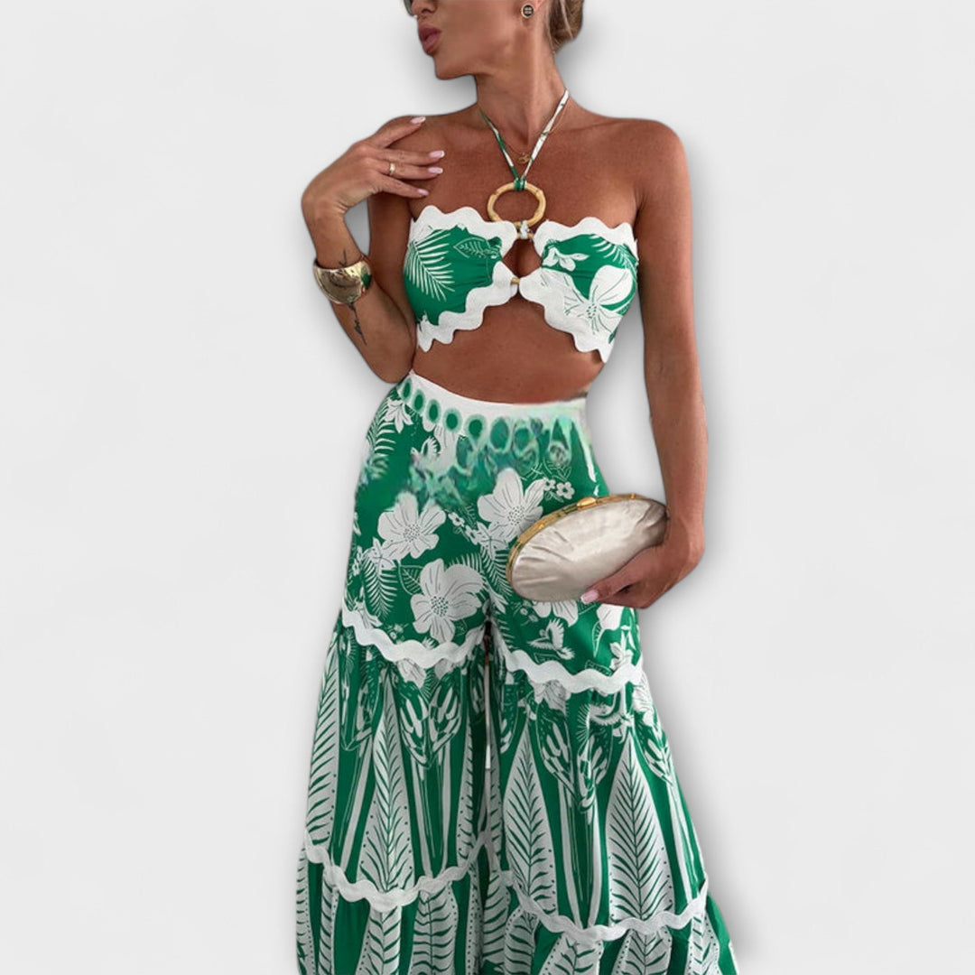 Elena | Cassie Ric Rac Trim Halter Ring Set