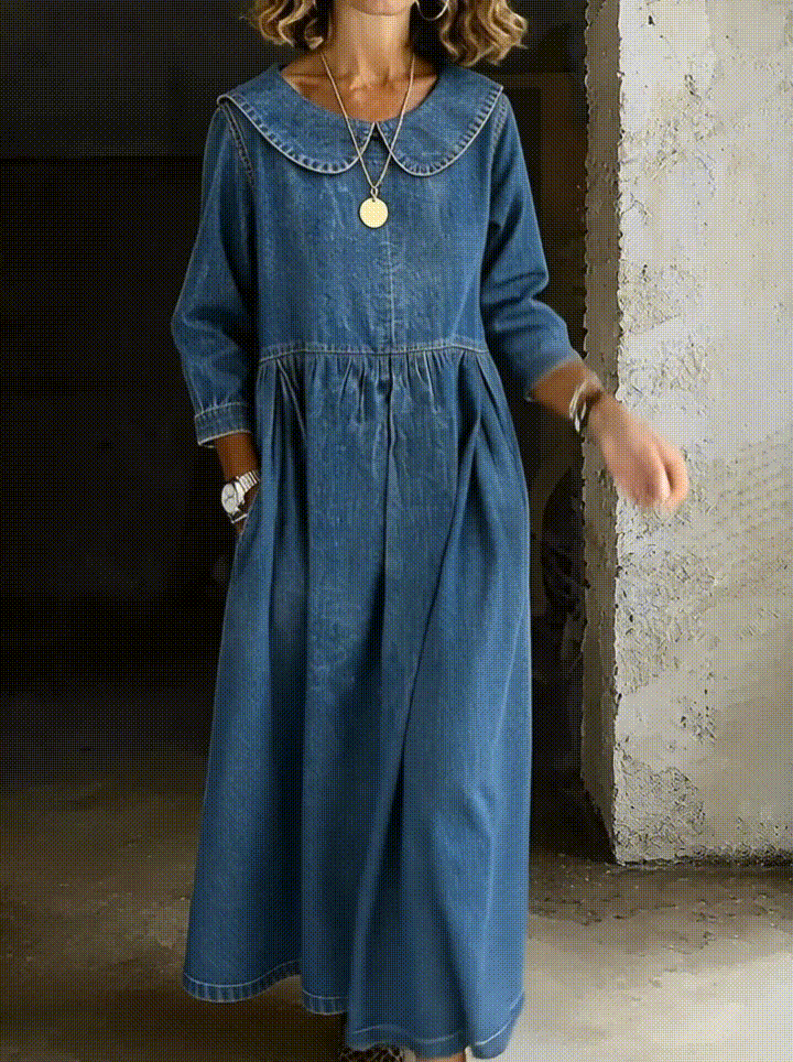 Lieselotte - Denim-Kleid mit Peter-Pan-Kragen