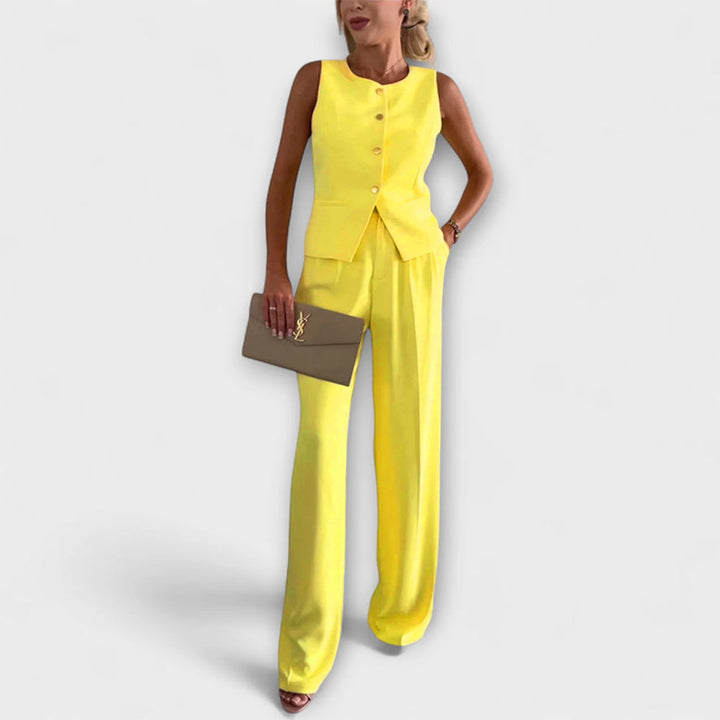 Christine | Schickes ärmelloses Top und Hosen Ensemble