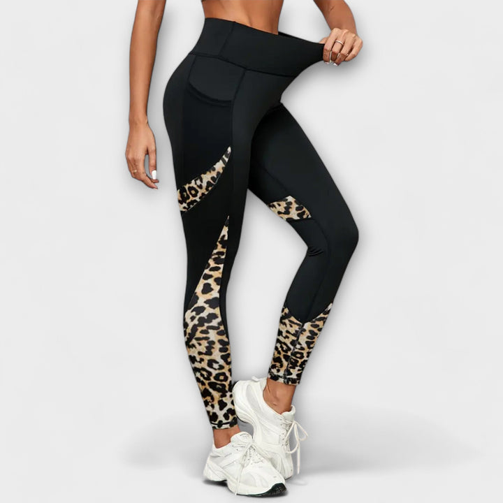 Pia | Trainingshose mit hoher Taille und Leopardenmuster