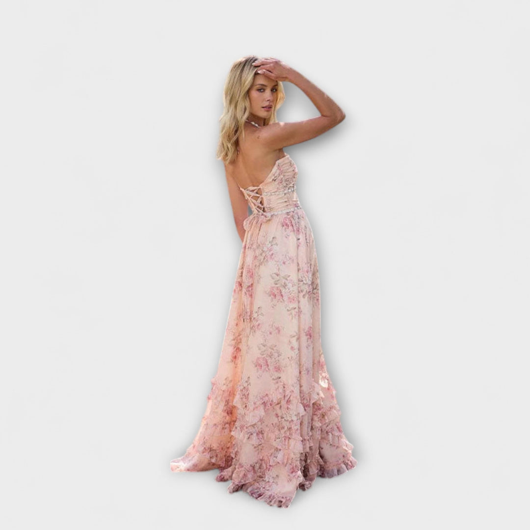 Michaela | Chic Langes Fließendes Kleid