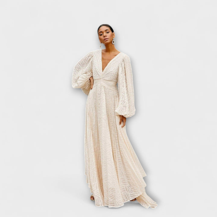 Ellen | Creme Maxi-Kleid von Allegory