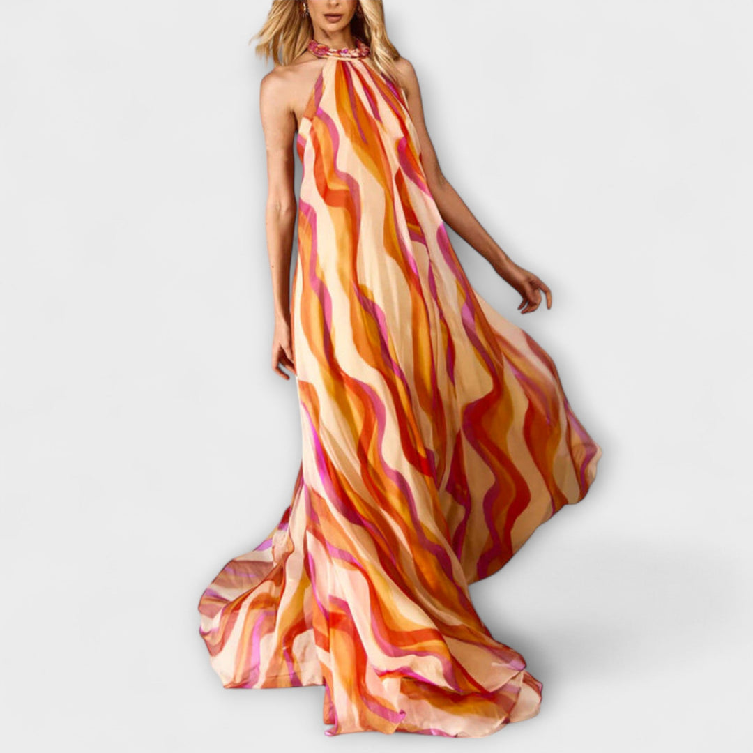 Alice | Schickes geflochtenes Maxikleid mit Wellenmuster