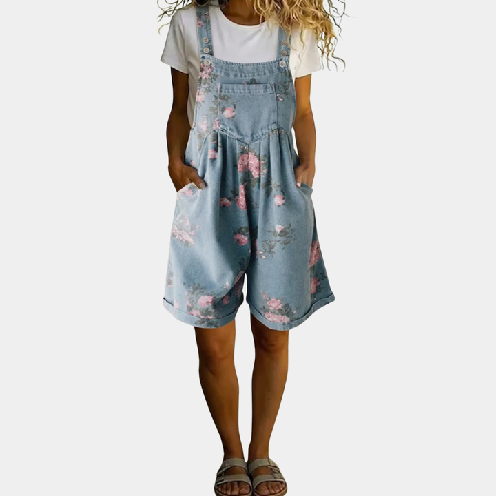 Marlene - Denim Blumenoverall