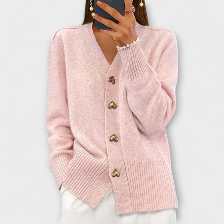Anne | Damen-Pullover mit V-Ausschnitt im Vintage-Look