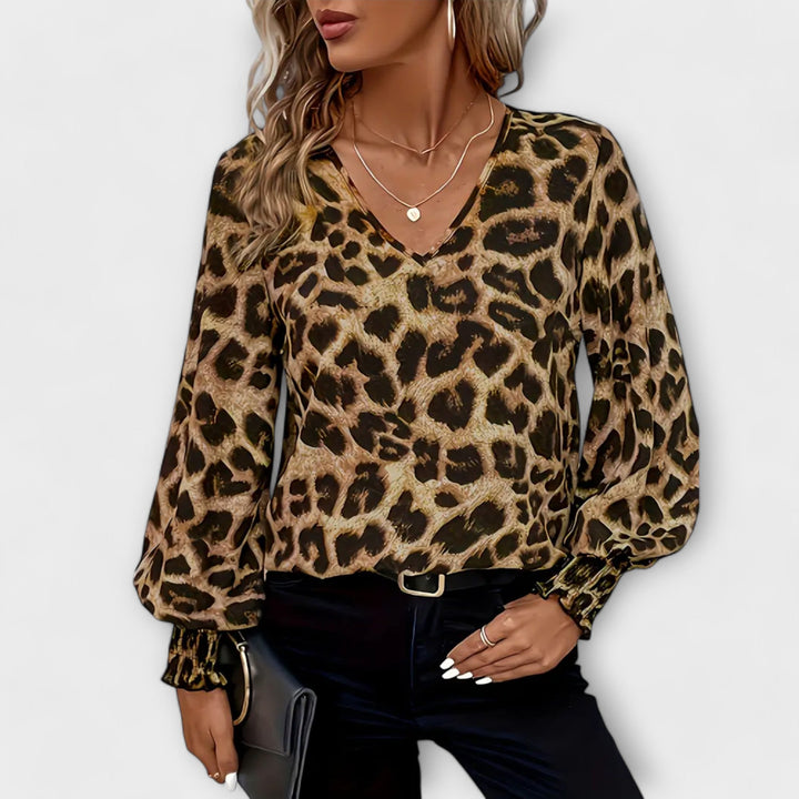 Tina | Stilvolle Bluse mit Leopardenmuster