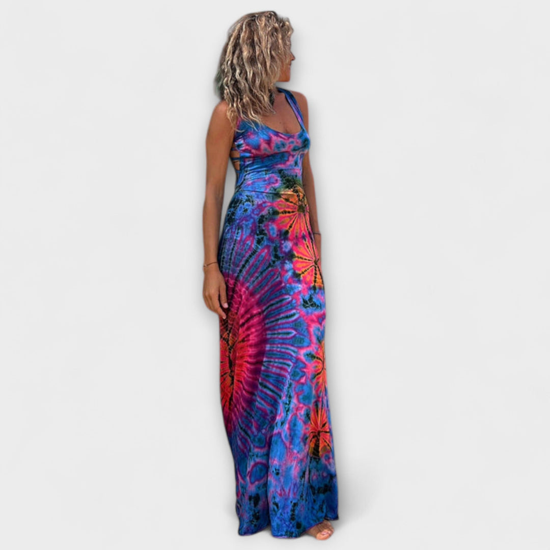 Ursel | La Bamba Tie-Dye Druck Maxikleid