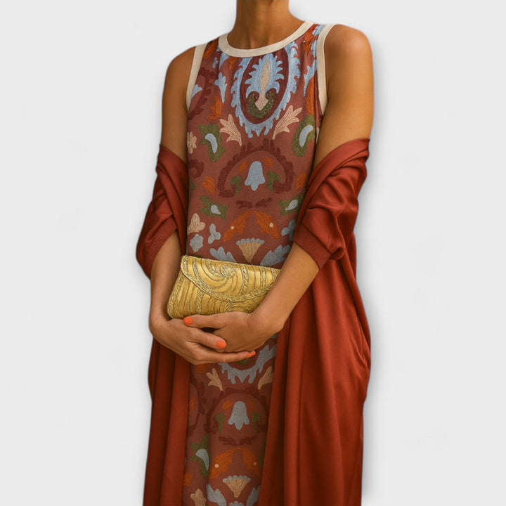 Clara | Elegantes langes Kleid mit passender Stola