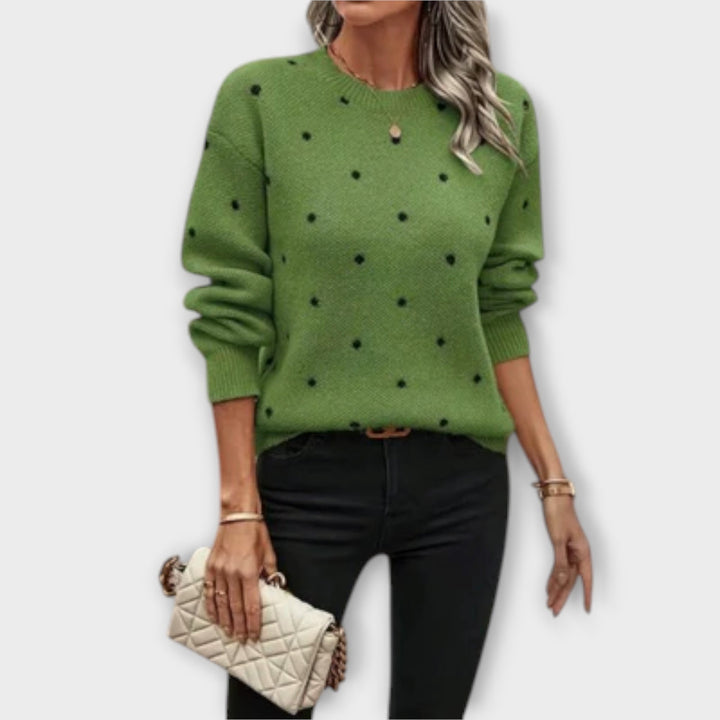 Johanna | lässiger langärmliger Pullover mit tupfenmuster