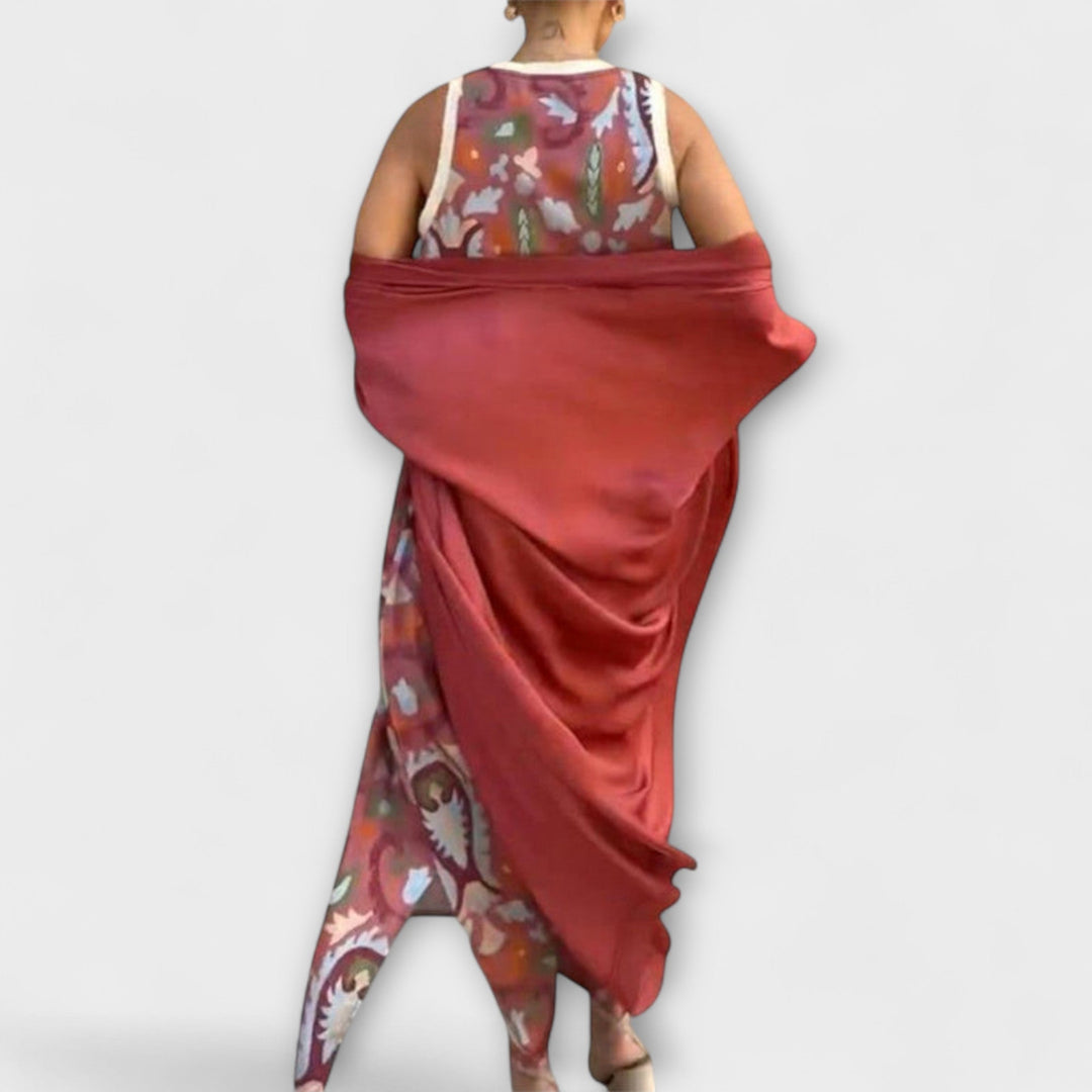 Lilly | Maxikleid mit passendem Strickjacke