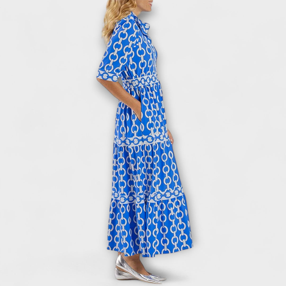 Eva | Midi-Kleid mit Kettenmuster