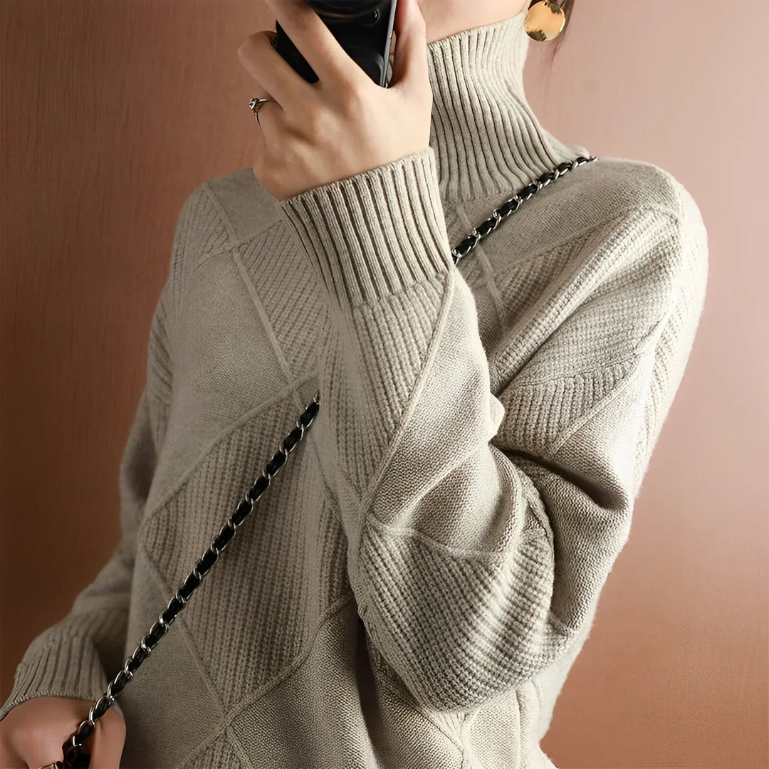 Marcelle | Grobstrick-Rollkragenpullover