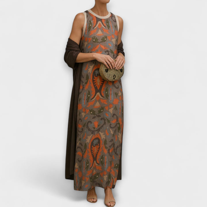 Clara | Elegantes langes Kleid mit passender Stola