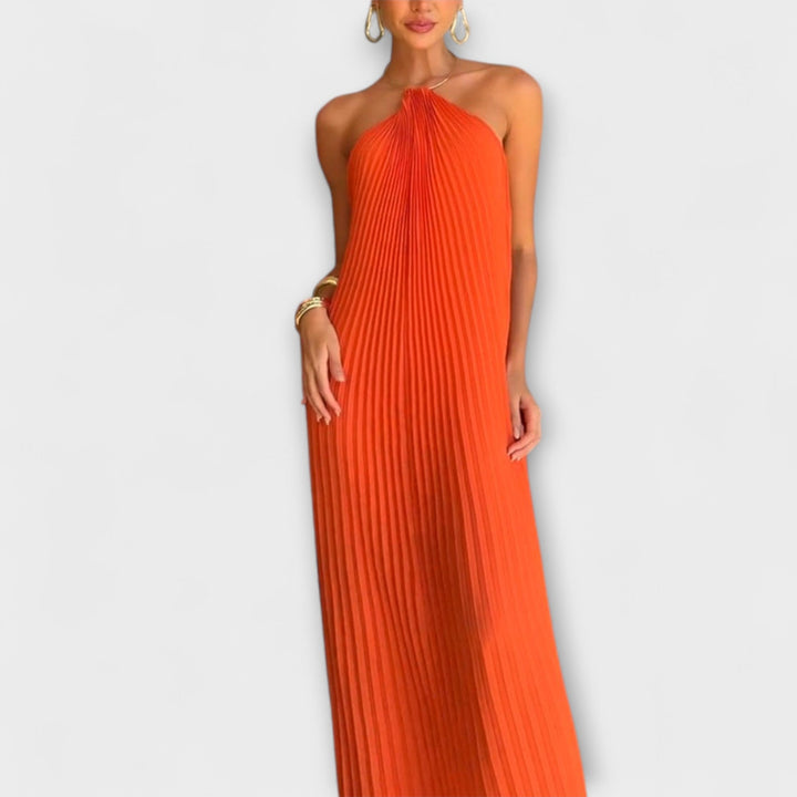 Leyla | Schickes Kleid mit Plissee-Ausschnitt