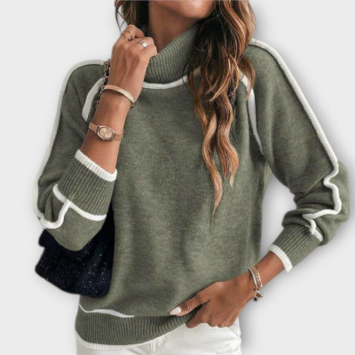 Leyla | Luxuriöser olivgrüner pullover