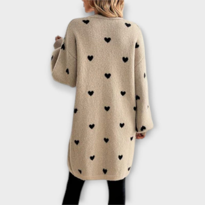 Alexandra | Strickjacke mit Herzmuster