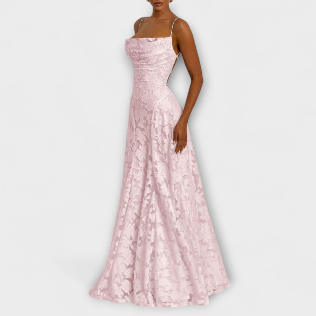 Mina | Elegantes Jacquard-Maxikleid