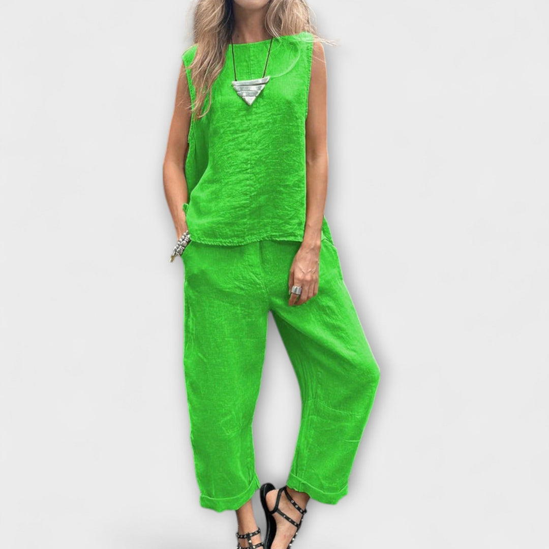 Kristina | EntspanntesBaumwolle-Leinen Outfit