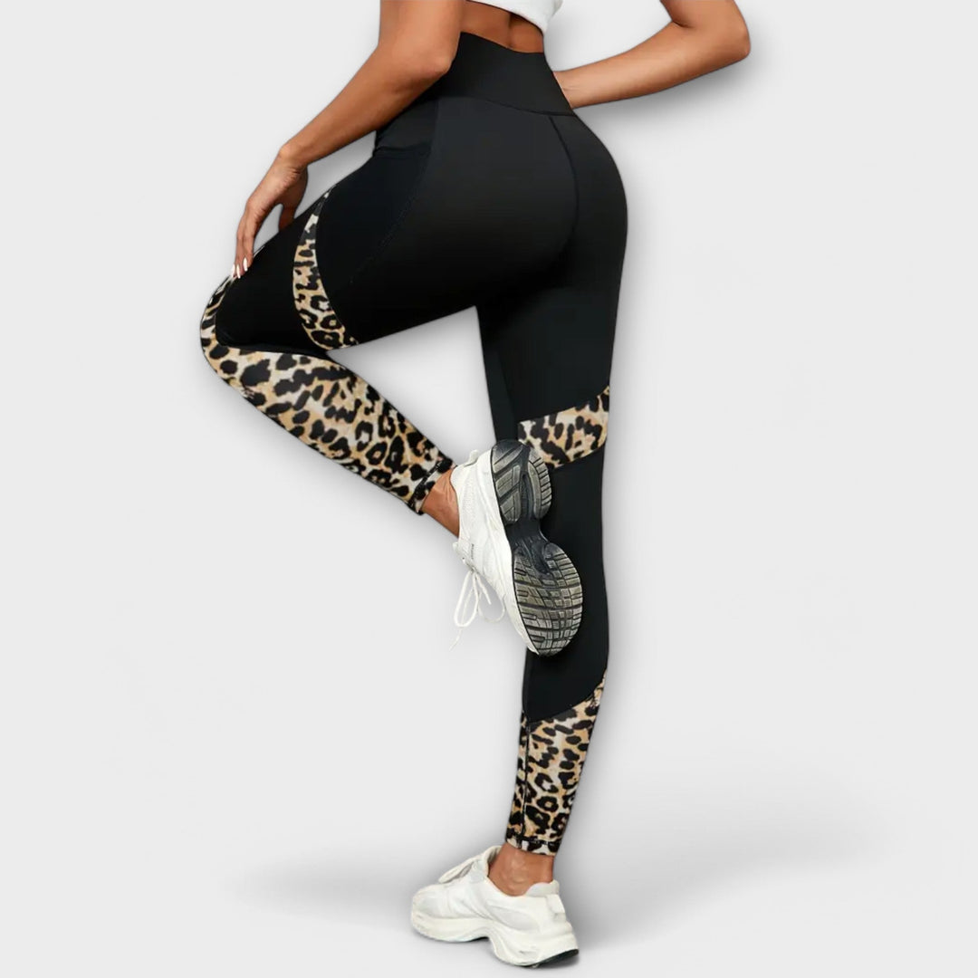 Pia | Trainingshose mit hoher Taille und Leopardenmuster