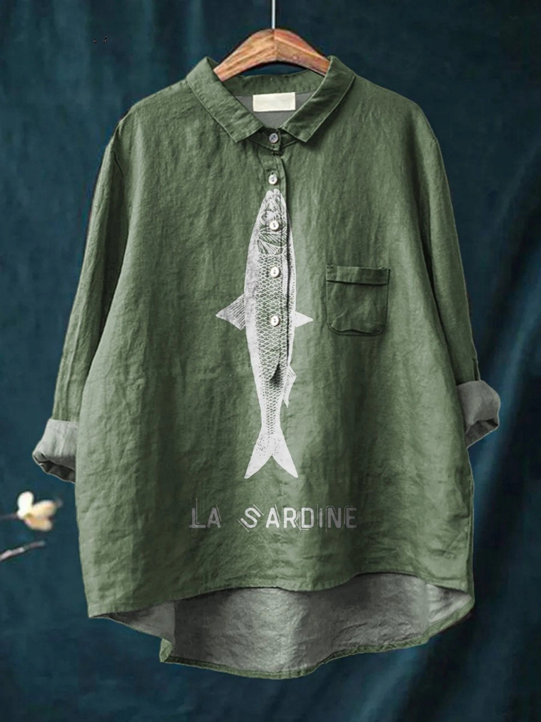 Edeltraud | Lässiges T-Shirt mit Sardinenprint