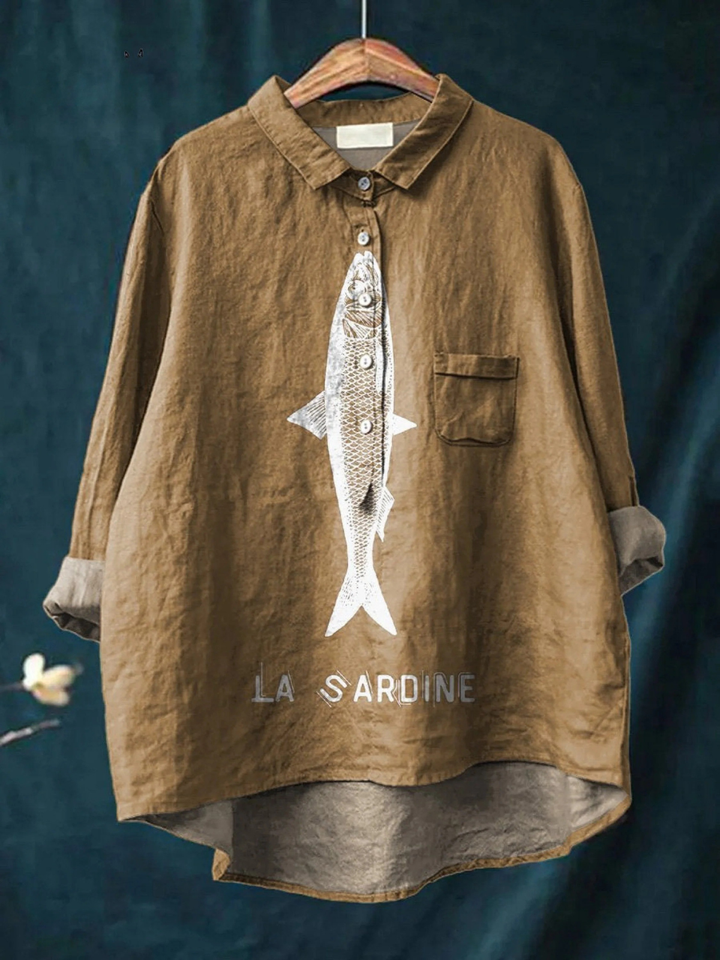 Edeltraud | Lässiges T-Shirt mit Sardinenprint