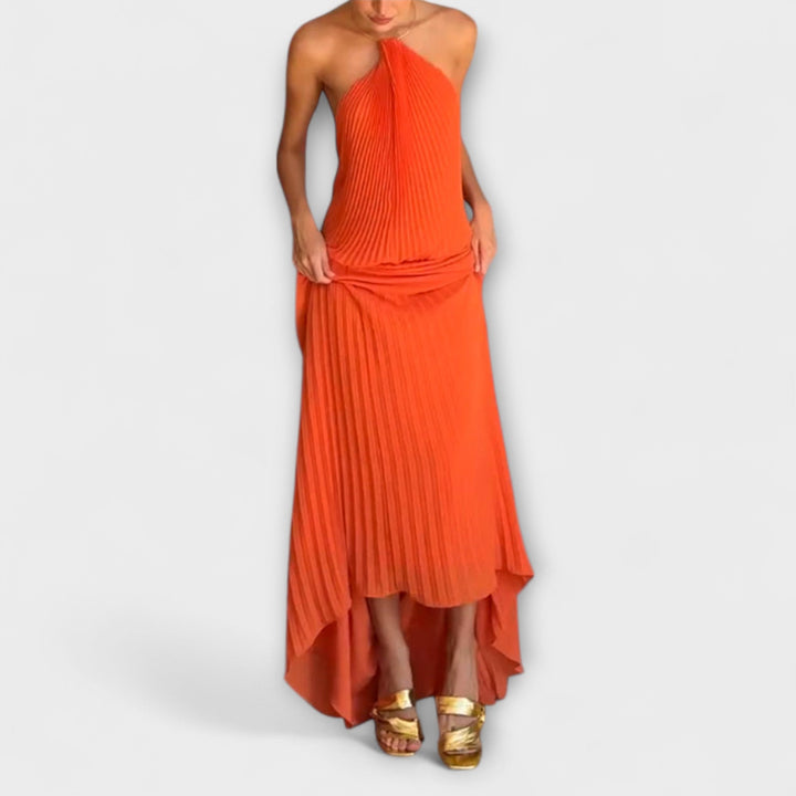 Leyla | Schickes Kleid mit Plissee-Ausschnitt