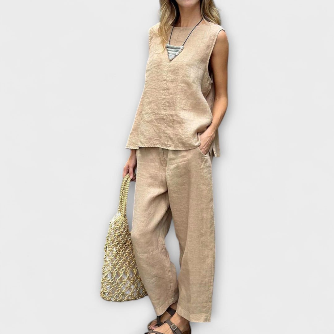 Kristina | EntspanntesBaumwolle-Leinen Outfit