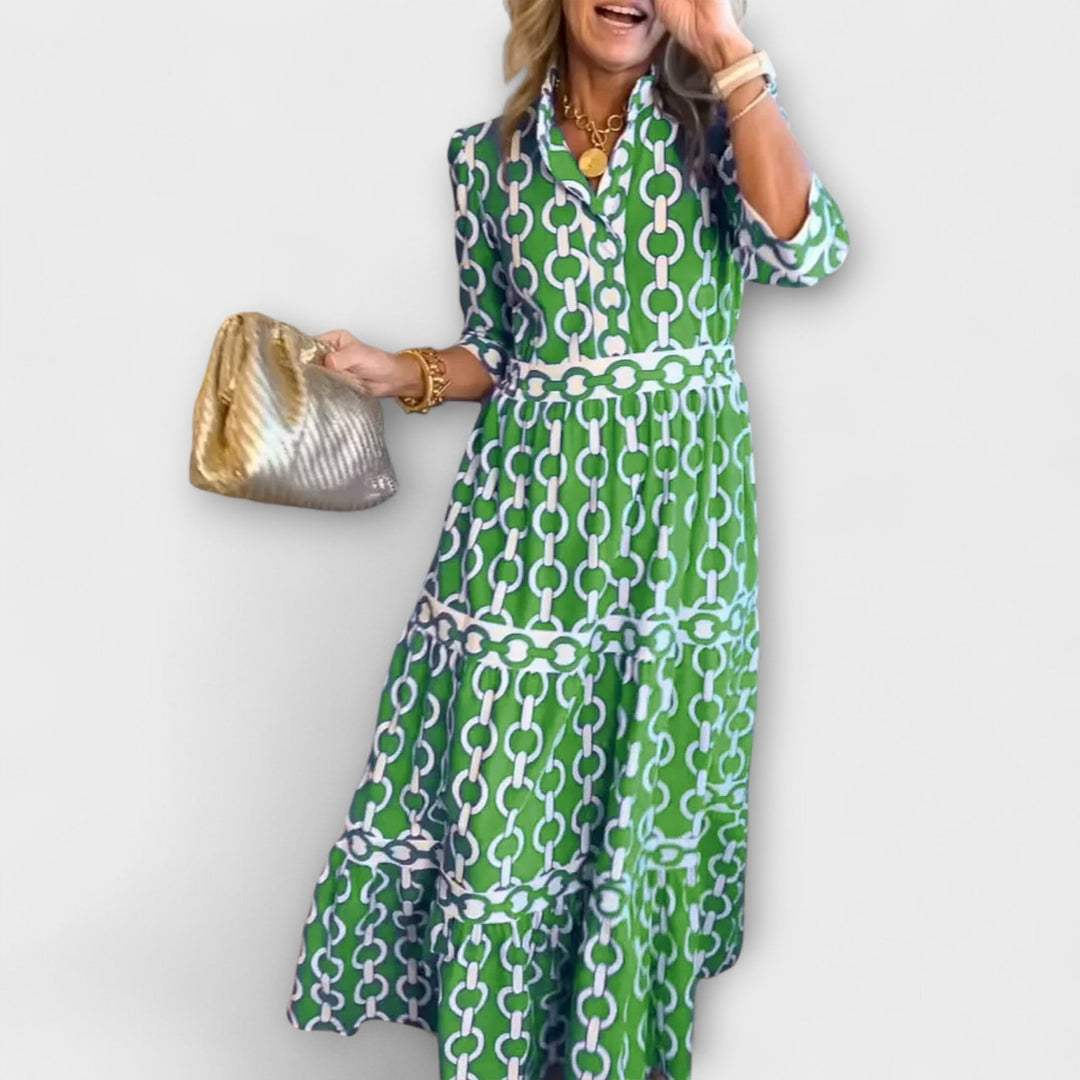 Eva | Midi-Kleid mit Kettenmuster
