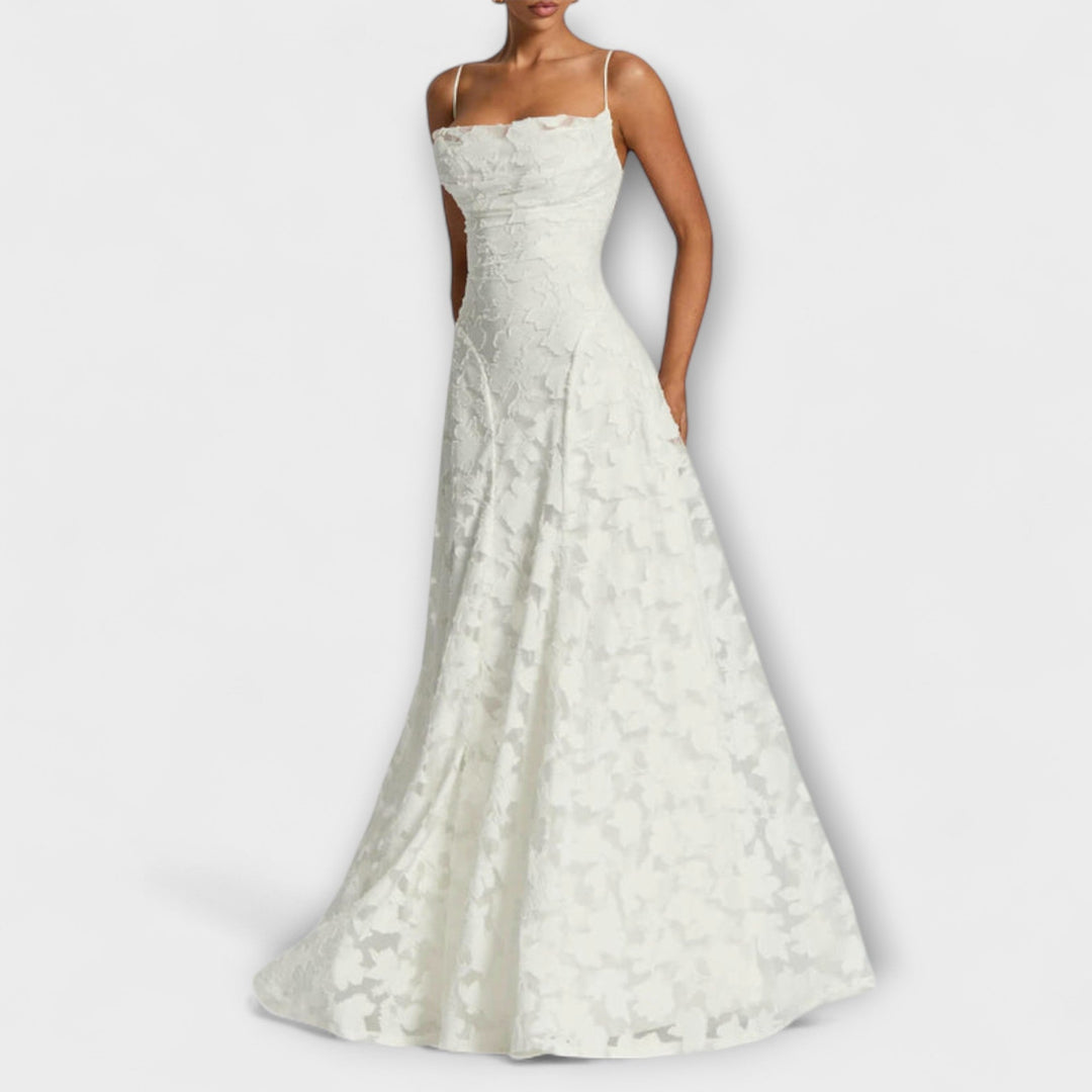 Mina | Elegantes Jacquard-Maxikleid