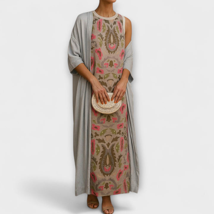 Clara | Elegantes langes Kleid mit passender Stola