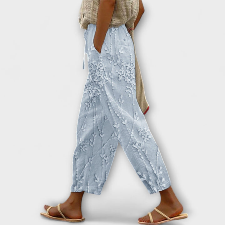 Therese | Bedruckte Hose mit Weinlaub-Muster