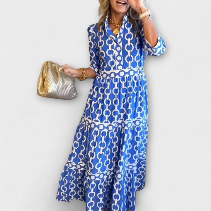 Eva | Midi-Kleid mit Kettenmuster