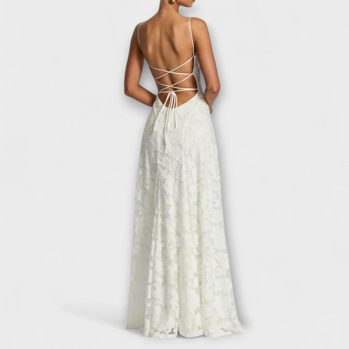 Mina | Elegantes Jacquard-Maxikleid
