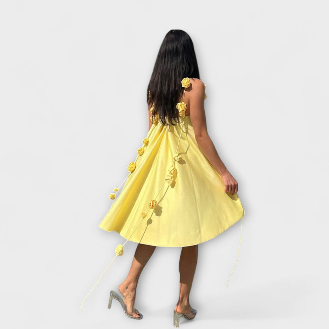 Charlotte | Stilvolles Blumenmuster-Loses Mini-Kleid mit Trägern