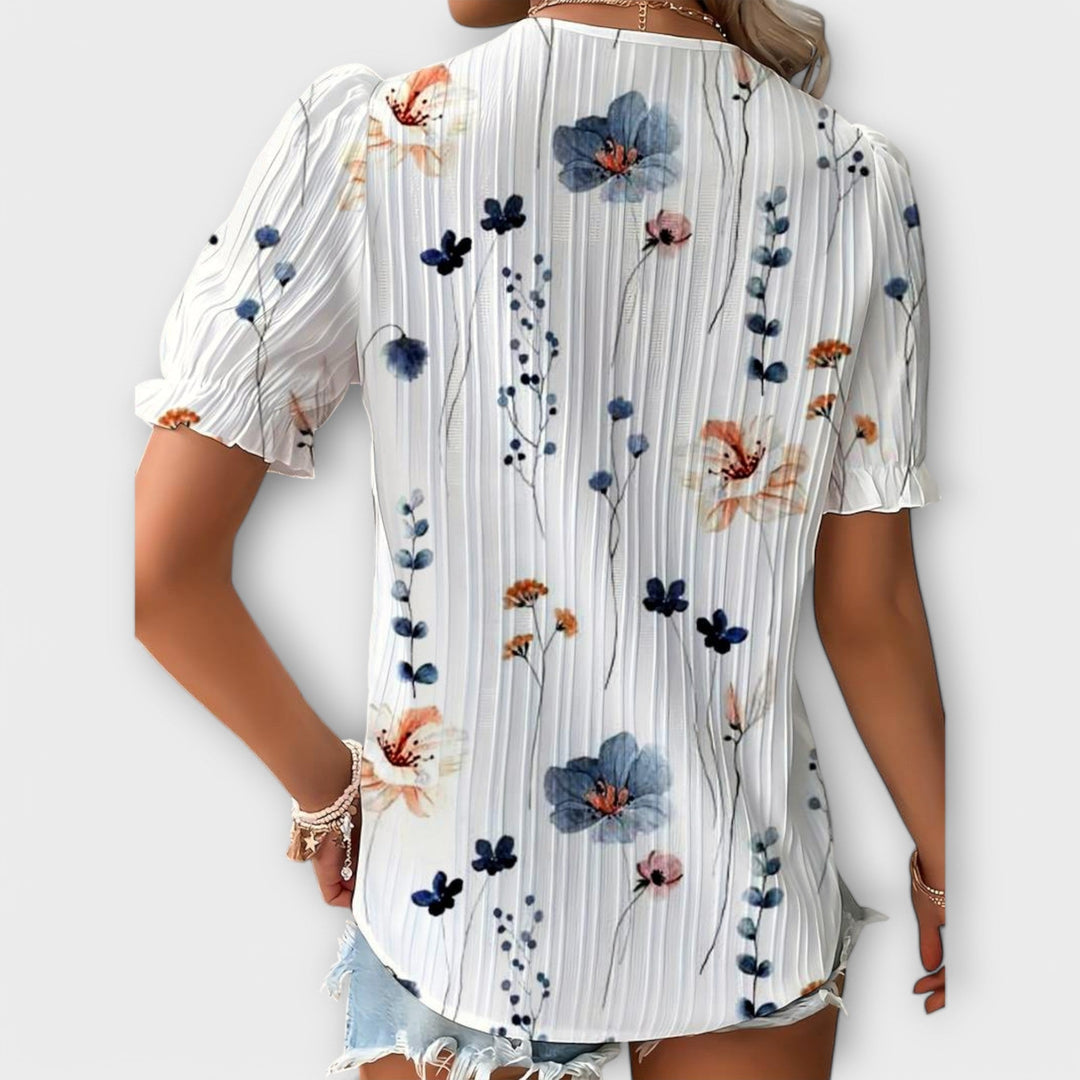 Louisa | Modische Bluse mit spitzem Ausschnitt