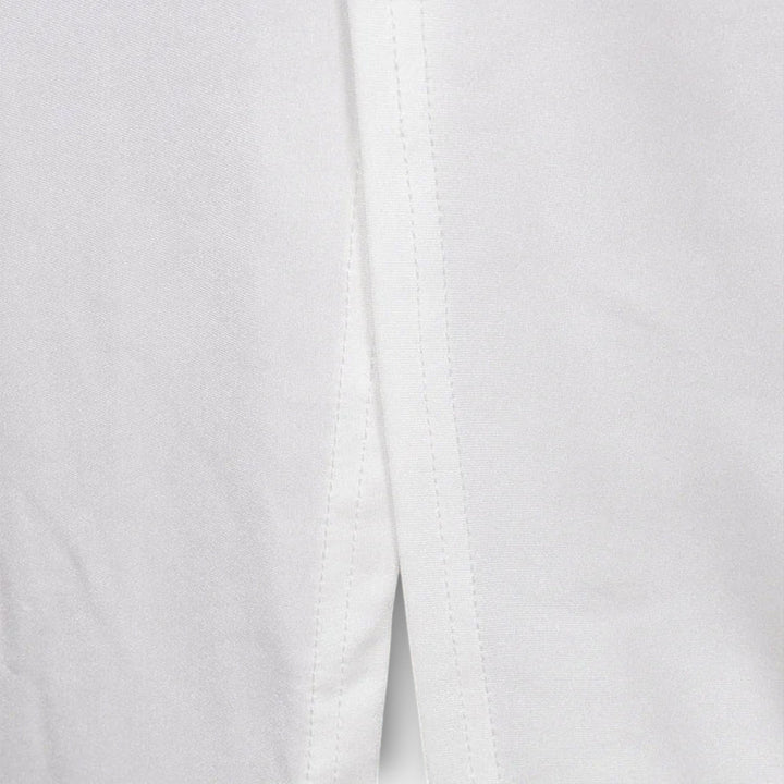 Ruth | Weißes Langarmkleid mit Taillenausschnitt und Strassakzenten