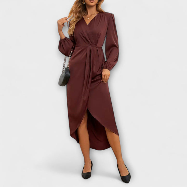 Dorothea | Fluide Schokoladen-Wickelkleid