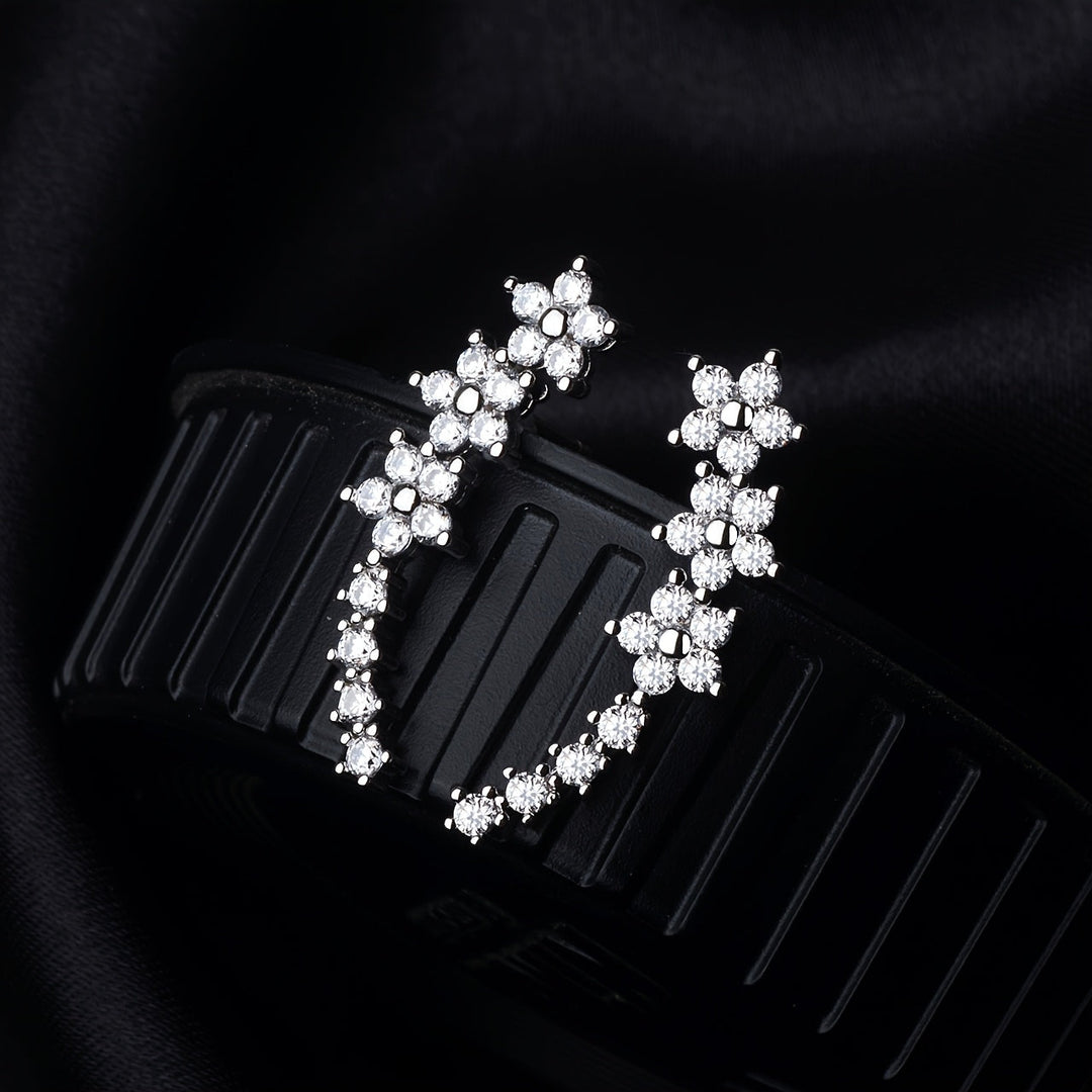 Gabriele | Luxuriöse florale Strass Ohrringe