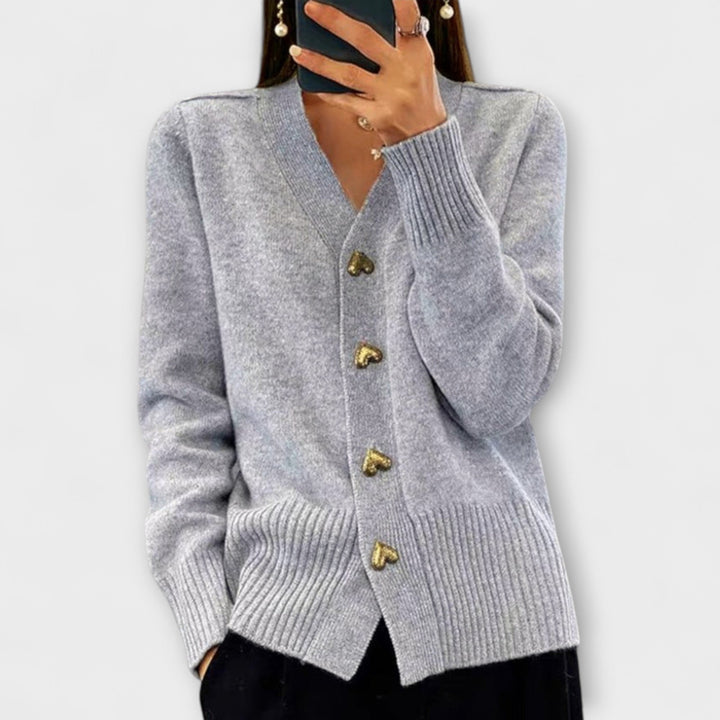 Anne | Damen-Pullover mit V-Ausschnitt im Vintage-Look