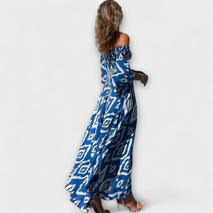 Mareike | schulterfrei Kleid mit Meeresblumen